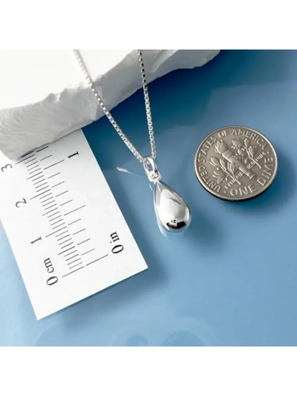 Sterling Silver Teardrop Pendant Necklace - Minimalist Layering Jewelry for